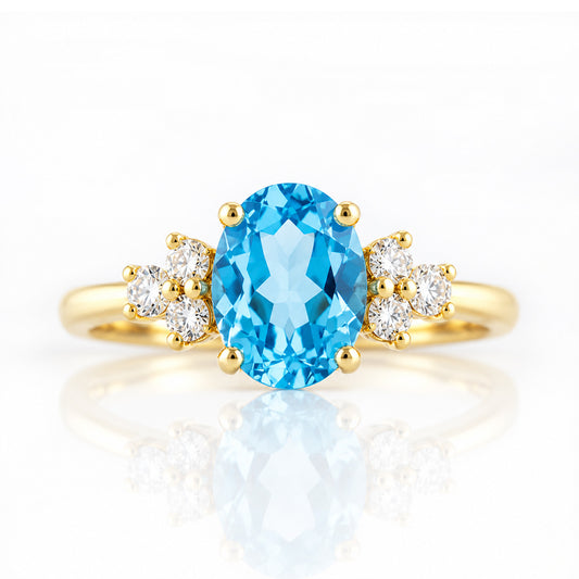 Este, Swiss Topaz and Lab Diamond Ring - Victoria's Jewellery