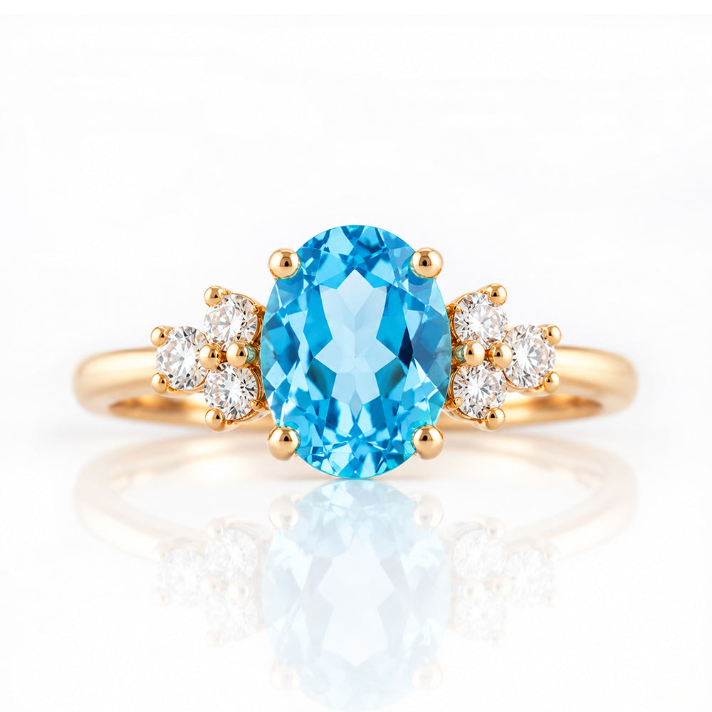 Este, Swiss Topaz and Lab Diamond Ring - Victoria's Jewellery