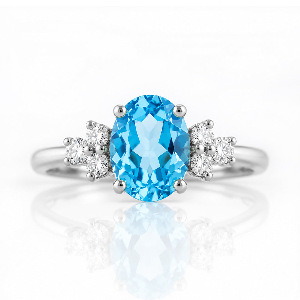 Este, Swiss Topaz and Lab Diamond Ring - Victoria's Jewellery