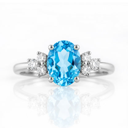 Este, Swiss Topaz and Lab Diamond Ring - Victoria's Jewellery
