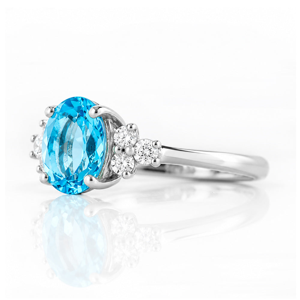Este, Swiss Topaz and Lab Diamond Ring - Victoria's Jewellery