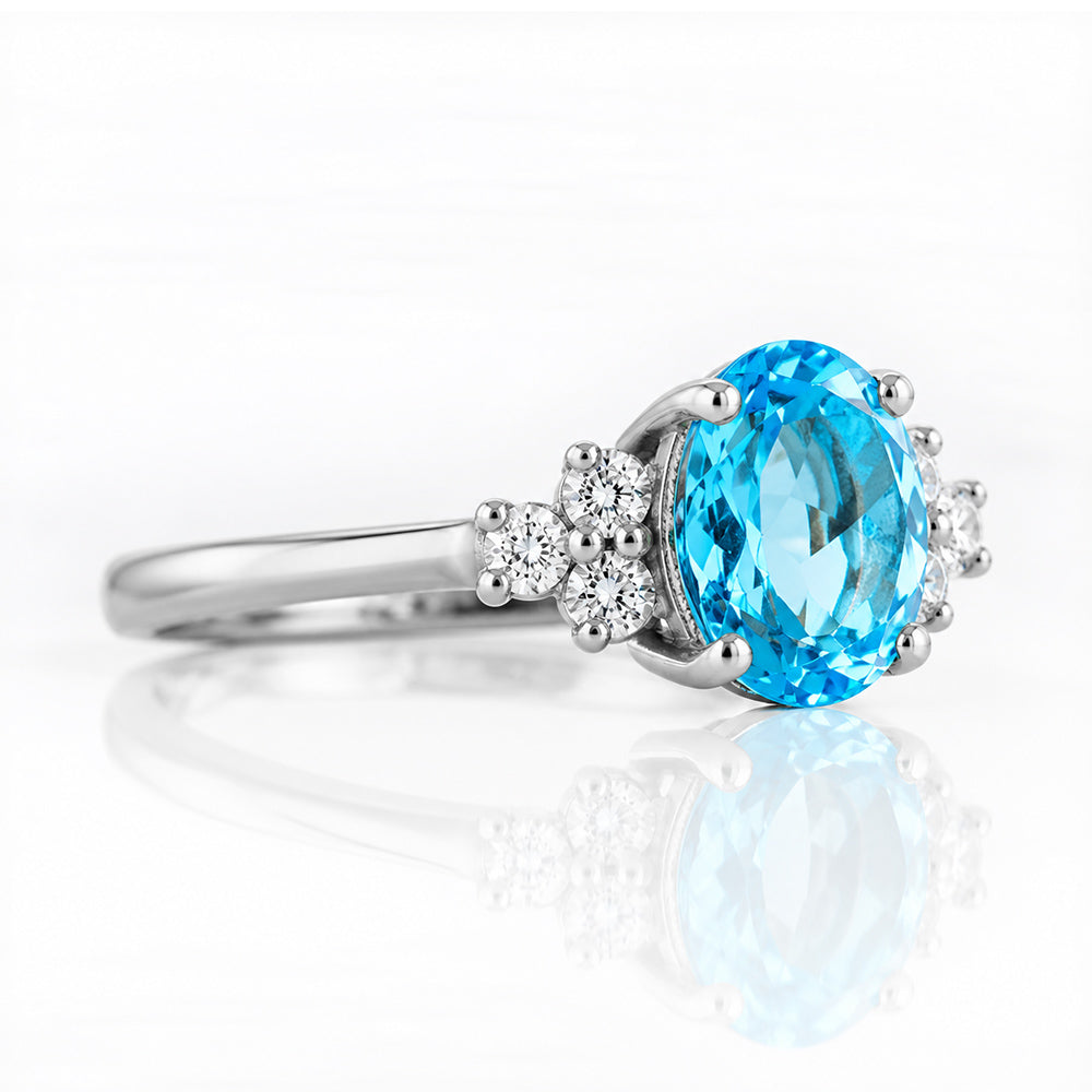 Este, Swiss Topaz and Lab Diamond Ring - Victoria's Jewellery