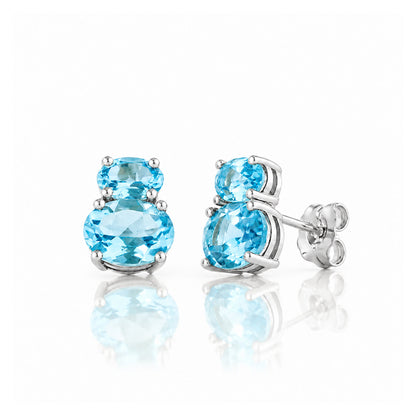 Georgie, Swiss Blue Topaz Stud Earrings