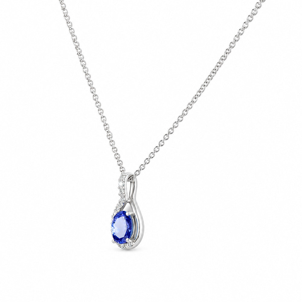 The Infinity Pendant with Tanzanite and Diamonds - 7x5mm