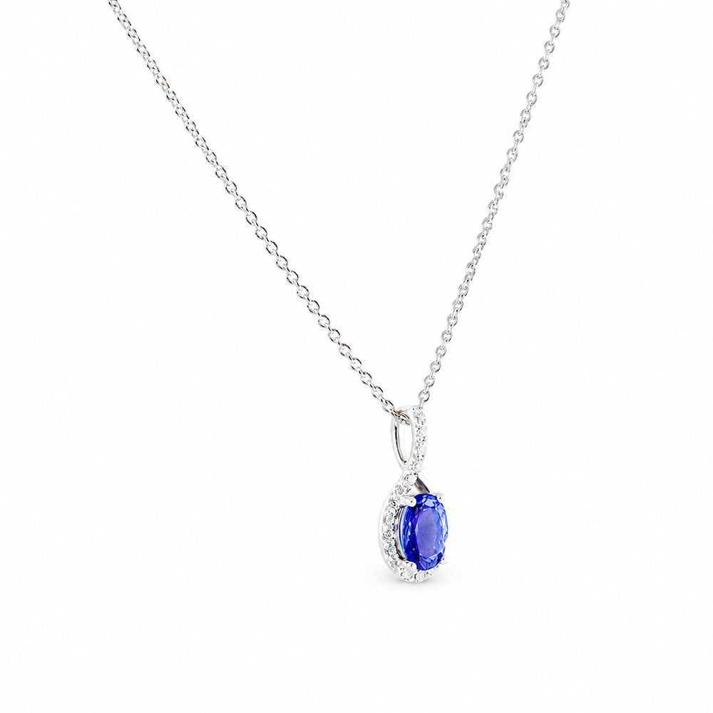 The Infinity Pendant with Tanzanite and Diamonds - 7x5mm