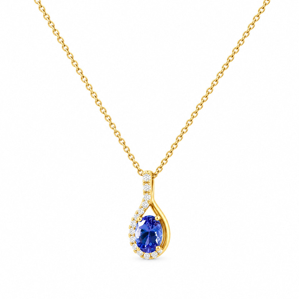 The Infinity Pendant with Tanzanite and Diamonds - 7x5mm