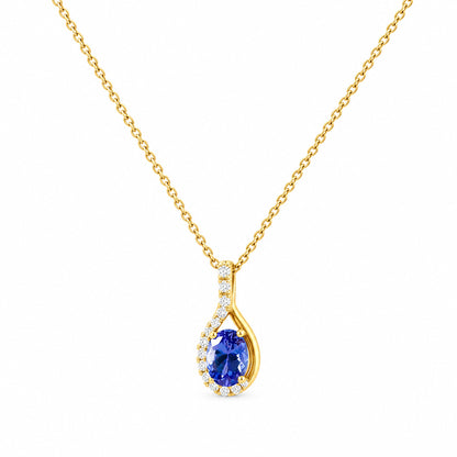The Infinity Pendant with Tanzanite and Diamonds - 7x5mm