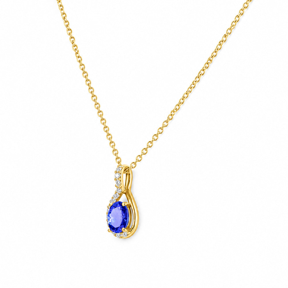 The Infinity Pendant with Tanzanite and Diamonds - 7x5mm
