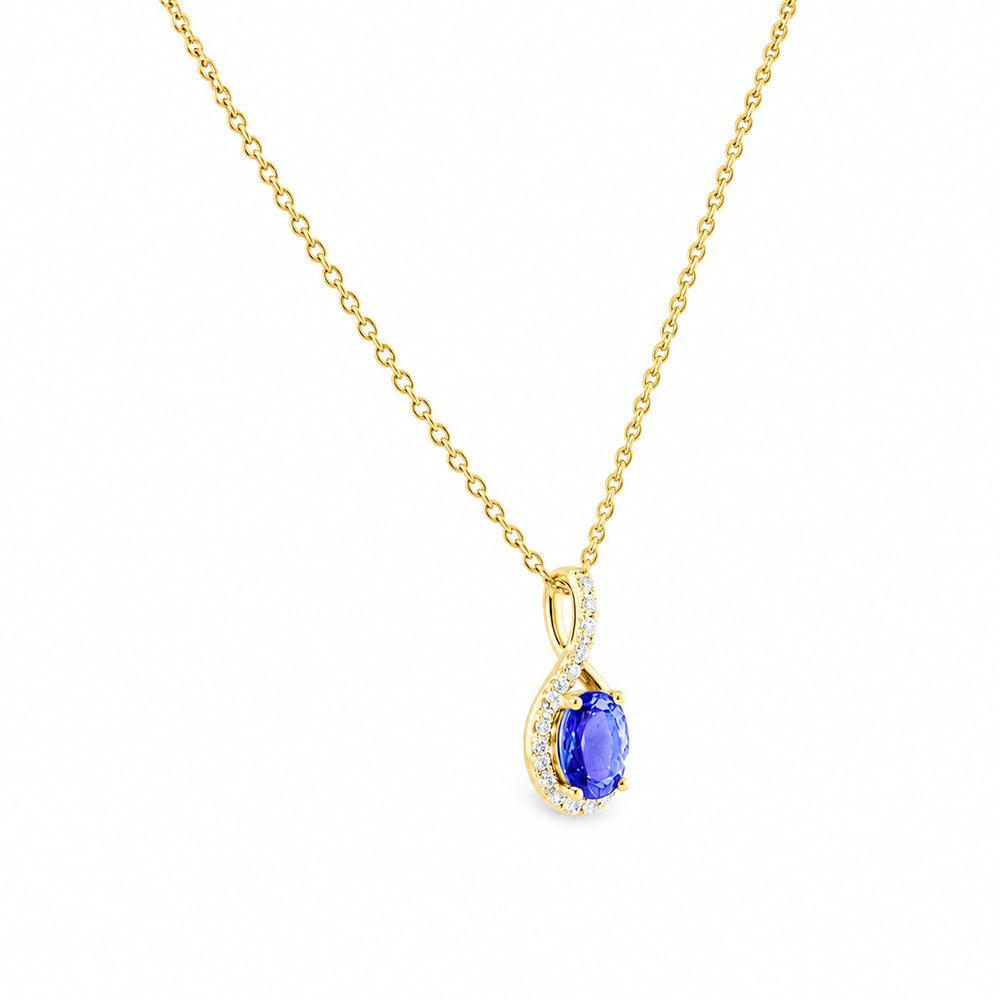 The Infinity Pendant with Tanzanite and Diamonds - 7x5mm