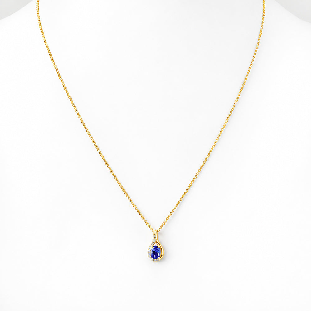 The Infinity Pendant with Tanzanite and Diamonds - 7x5mm