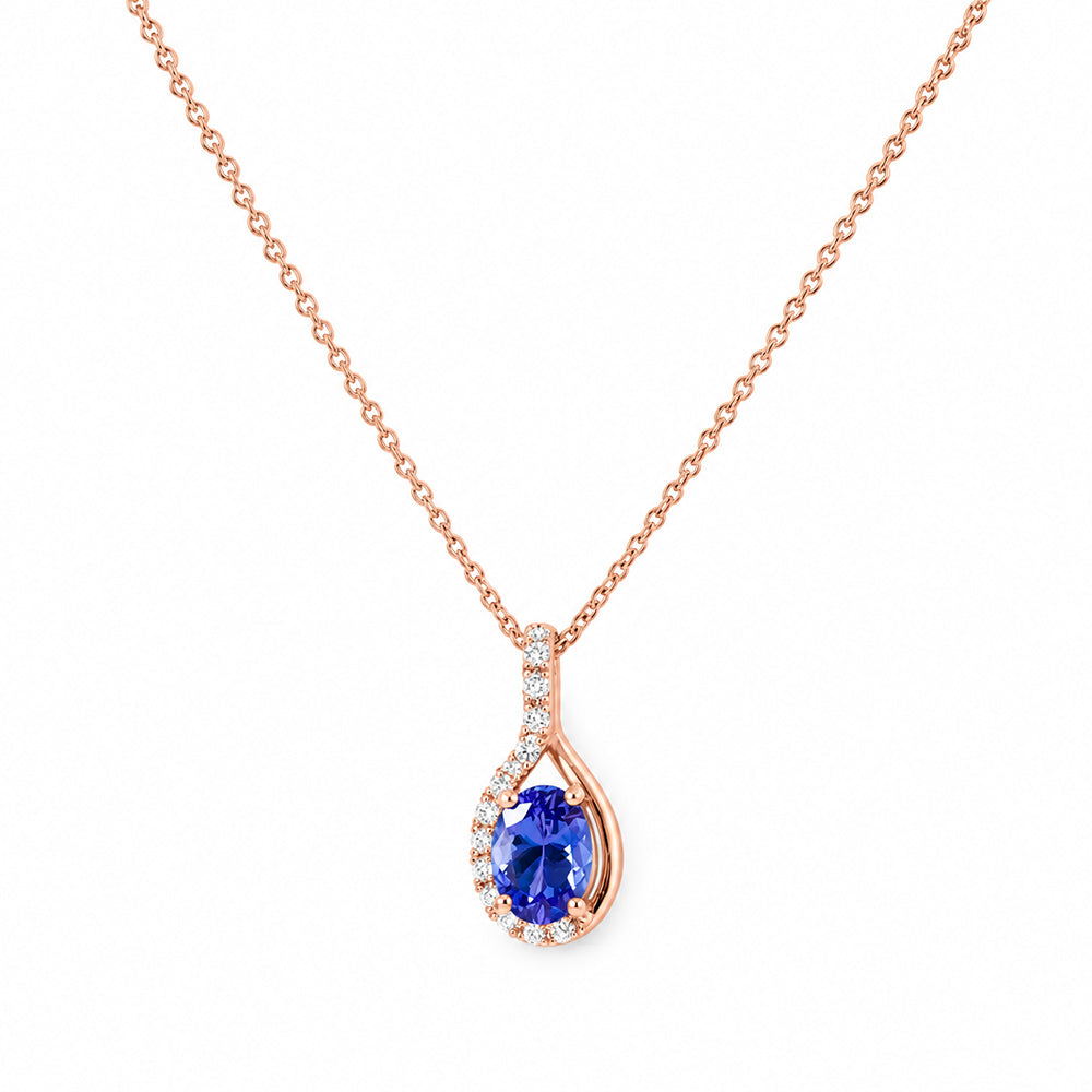 The Infinity Pendant with Tanzanite and Diamonds - 7x5mm