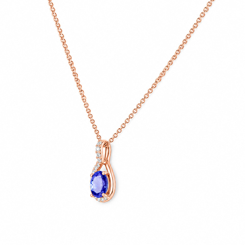 The Infinity Pendant with Tanzanite and Diamonds - 7x5mm