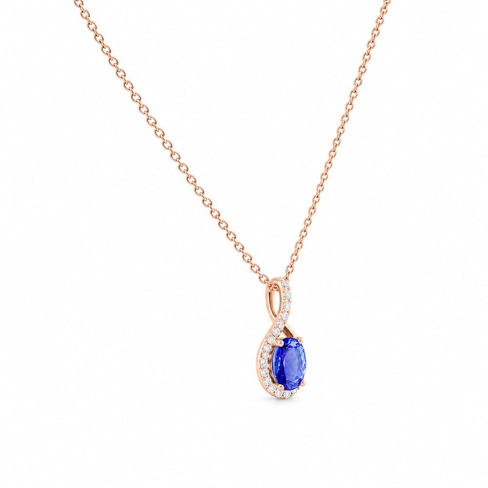 The Infinity Pendant with Tanzanite and Diamonds - 7x5mm