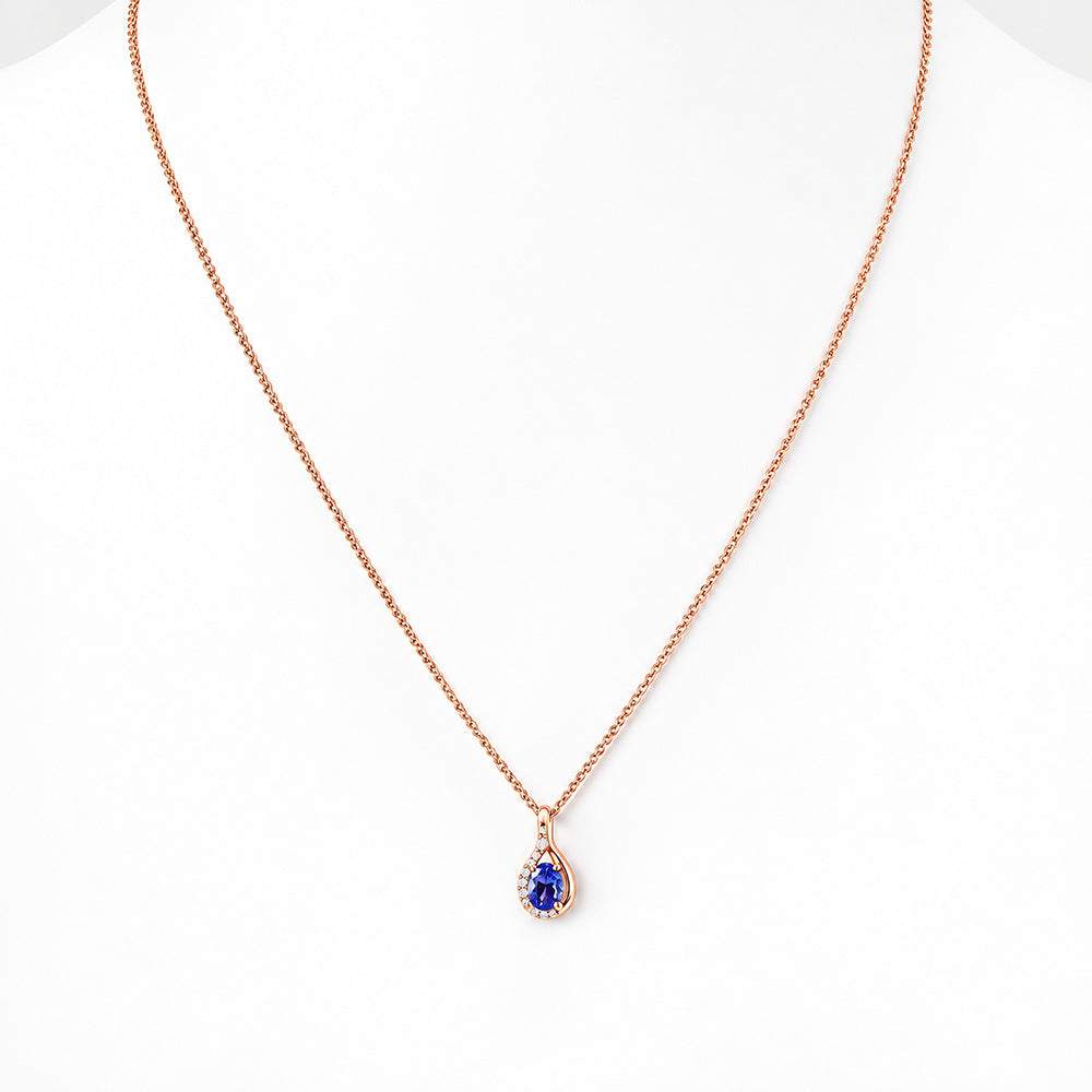 The Infinity Pendant with Tanzanite and Diamonds - 7x5mm