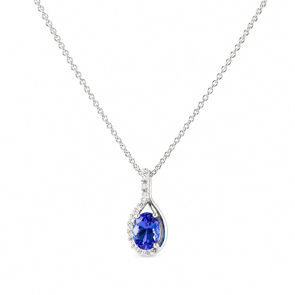 The Infinity Pendant with Tanzanite and Diamonds - 7x5mm