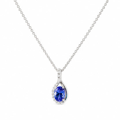 The Infinity Pendant with Tanzanite and Diamonds - 7x5mm