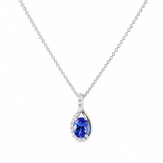 The Infinity Pendant with Tanzanite and Diamonds - 7x5mm