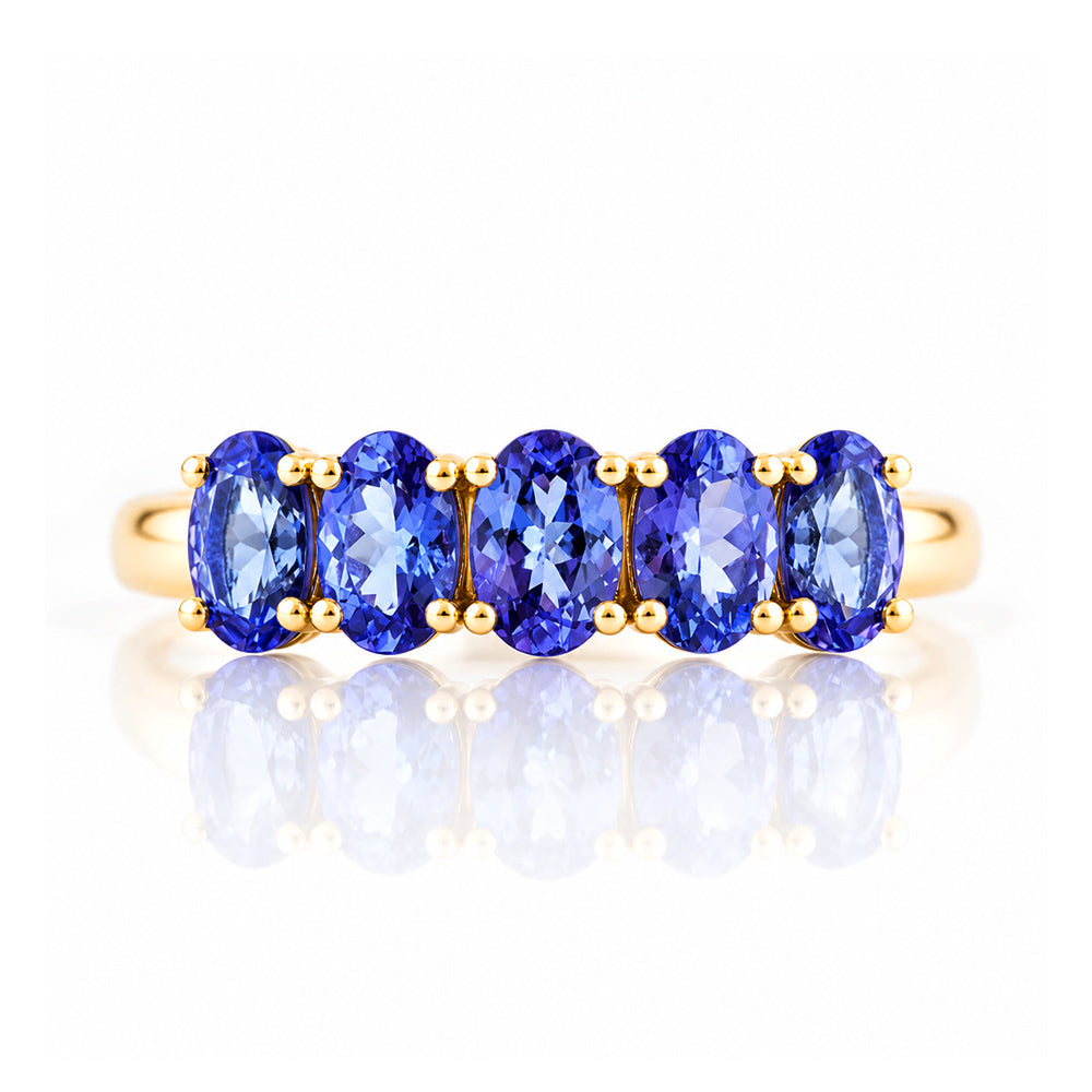Arabella, a Tanzanite Half Eternity Ring - Victoria's Jewellery