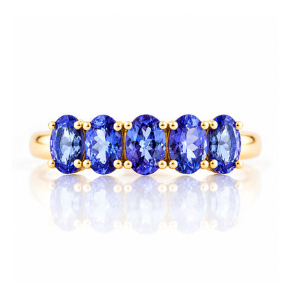 Arabella, a Tanzanite Half Eternity Ring - Victoria's Jewellery