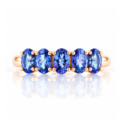 Arabella, a Tanzanite Half Eternity Ring - Victoria's Jewellery