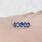 Oval cut Tanzanite half eternity Anniversary Ring in White Gold - Victoria's Jewellery