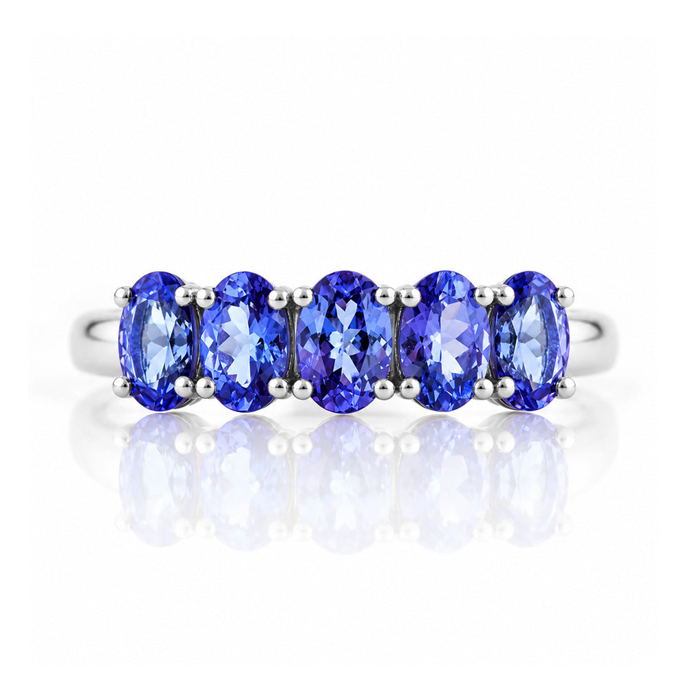 Arabella, a Tanzanite Half Eternity Ring - Victoria's Jewellery