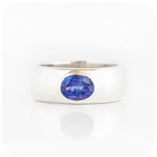 Oval cut Tanzanite Ring in Silver - Victoria's Jewellery