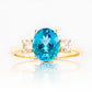 Hallie, a Swiss Blue Topaz and Clear Quartz Trilogy Ring - Victoria's Jewellery