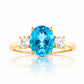 Hallie, Swiss Blue Topaz and Clear Quartz Ring - Victoria's Jewellery