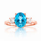 Hallie, Swiss Blue Topaz and Clear Quartz Ring - Victoria's Jewellery