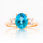 Hallie, a Swiss Blue Topaz and Clear Quartz Trilogy Ring - Victoria's Jewellery