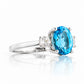 Hallie, Swiss Blue Topaz and Clear Quartz Ring - Victoria's Jewellery