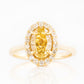 Tilana, an Oval cut Yellow Diamond Halo Engagement Ring - 1.5ct