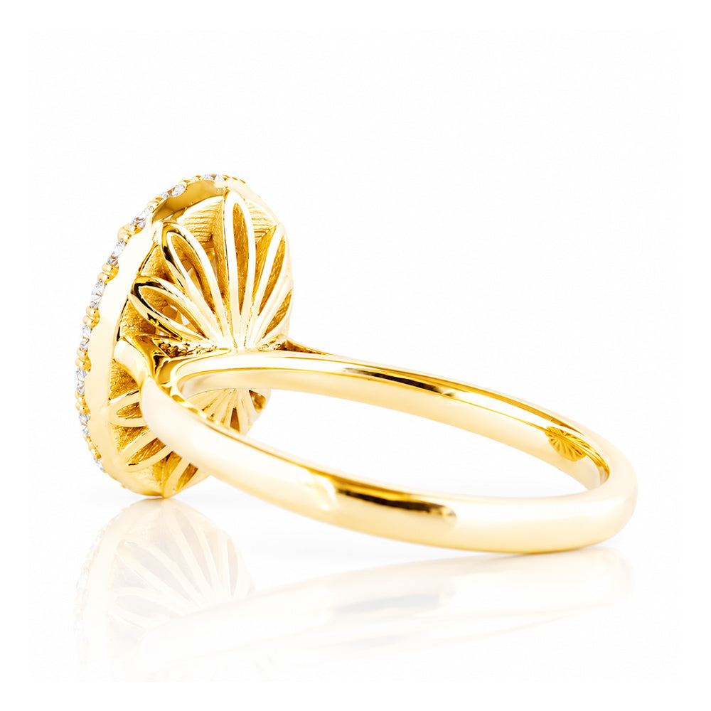 Tilana, an Oval cut Yellow Diamond Halo Engagement Ring - 1.5ct - Victoria's Jewellery