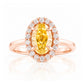 Tilana, an Oval cut Yellow Diamond Halo Engagement Ring - 1.5ct - Victoria's Jewellery