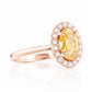 Tilana, an Oval cut Yellow Diamond Halo Engagement Ring - 1.5ct - Victoria's Jewellery
