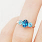 Lucy, a London Blue and Swiss Blue Topaz Ring