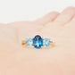 Lucy, a London Blue and Swiss Blue Topaz Ring