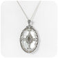 Oval Mother of Pearl and Marcasite Pendant in Sterling Silver
