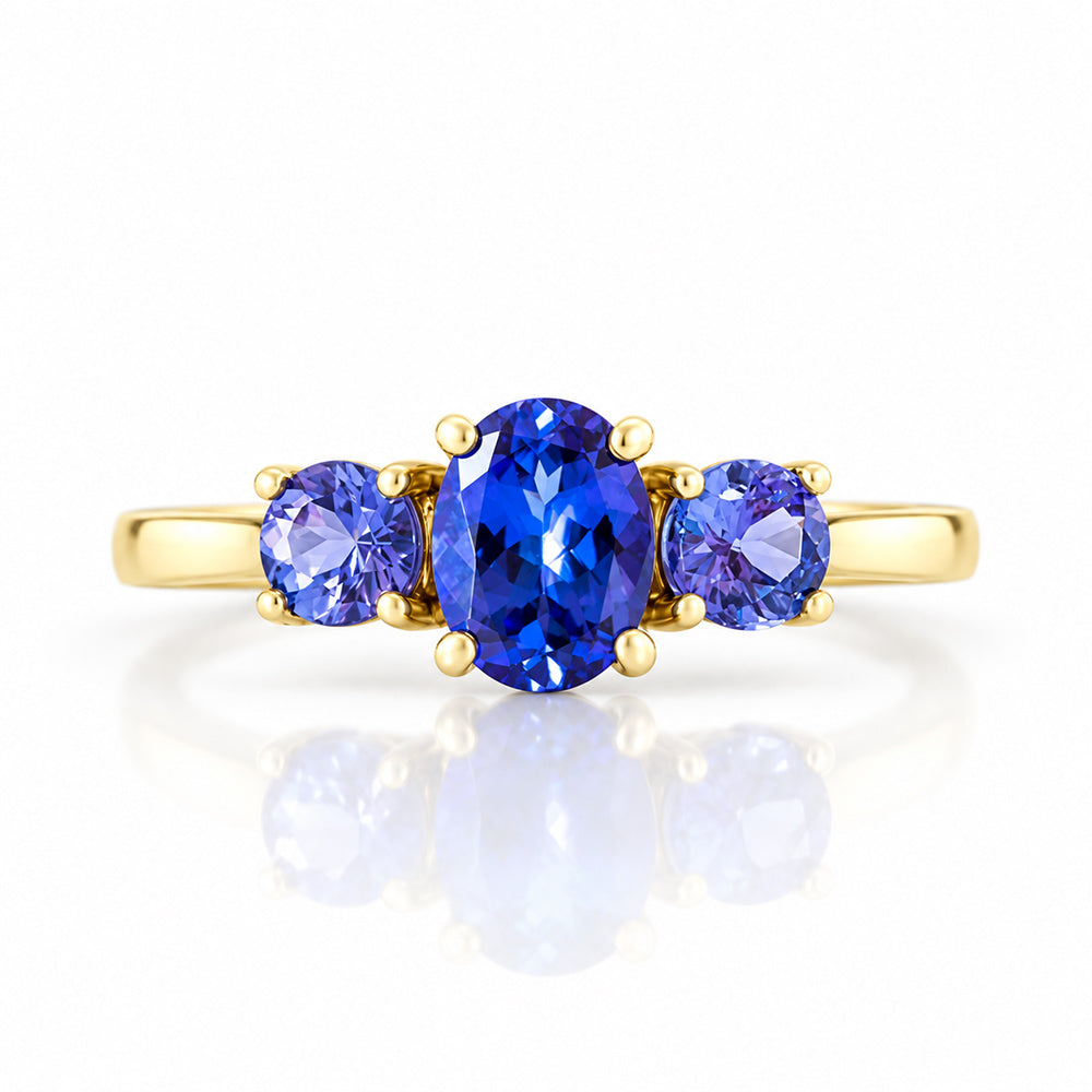 Lucy, a Tanzanite Trilogy Ring - Victoria's Jewellery