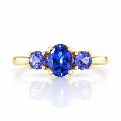 Lucy, a Tanzanite Trilogy Ring - Victoria's Jewellery