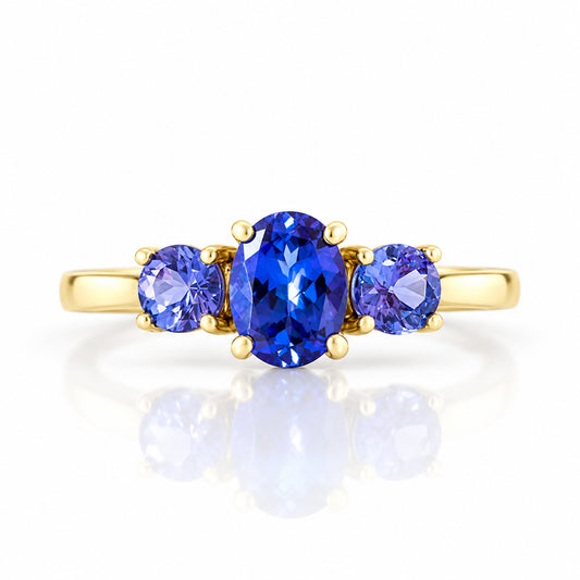 Lucy, a Tanzanite Trilogy Ring - Victoria's Jewellery