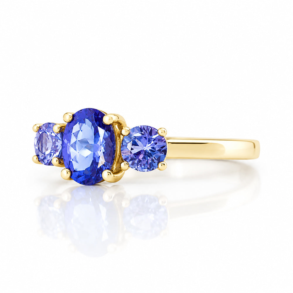 Lucy, a Tanzanite Trilogy Ring - Victoria's Jewellery