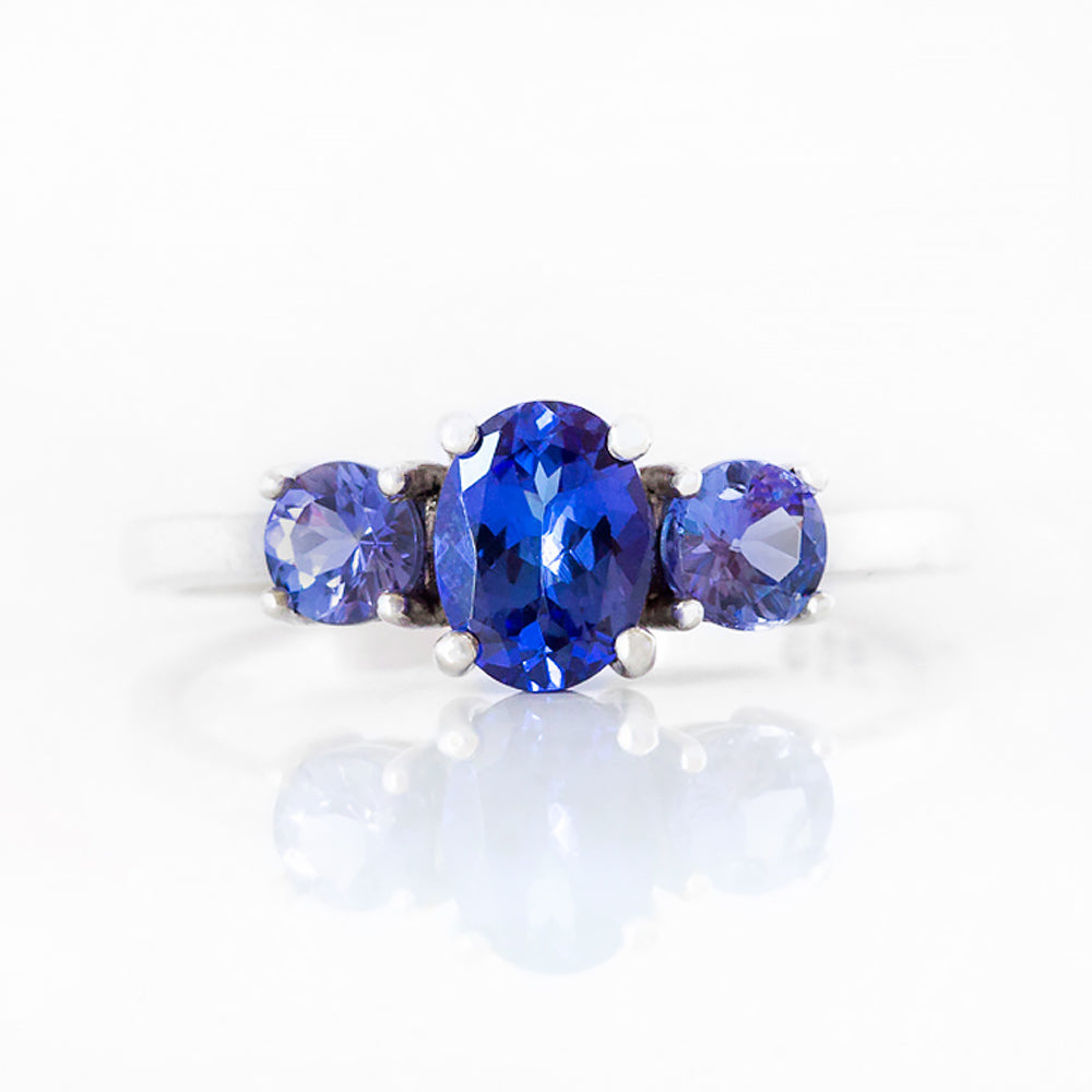 Lucy, a Tanzanite Trilogy Ring - Victoria's Jewellery