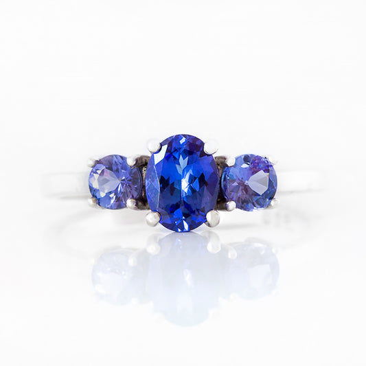 Lucy, a Tanzanite Trilogy Ring - Victoria's Jewellery