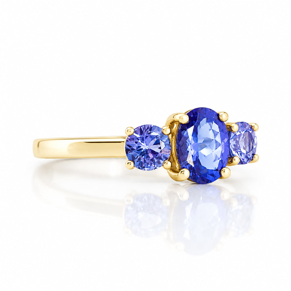 Lucy, a Tanzanite Trilogy Ring - Victoria's Jewellery