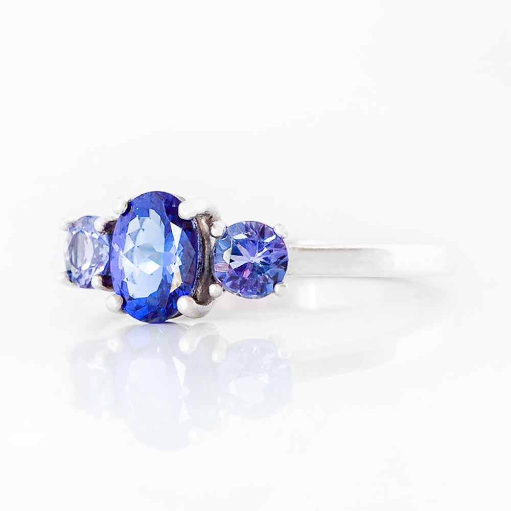 Lucy, a Tanzanite Trilogy Ring - Victoria's Jewellery
