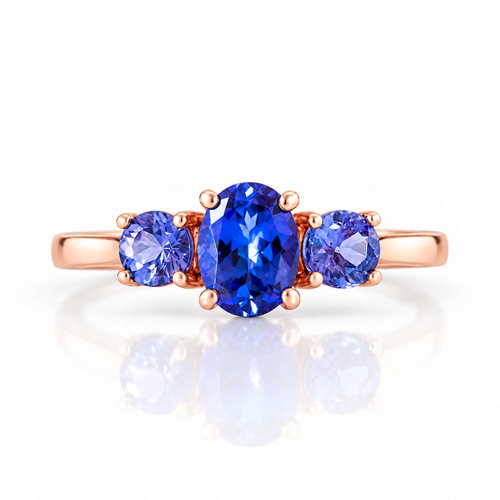 Lucy, a Tanzanite Trilogy Ring - Victoria's Jewellery