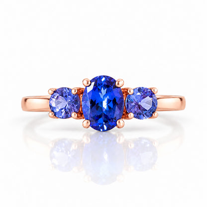 Lucy, a Tanzanite Trilogy Ring - Victoria's Jewellery