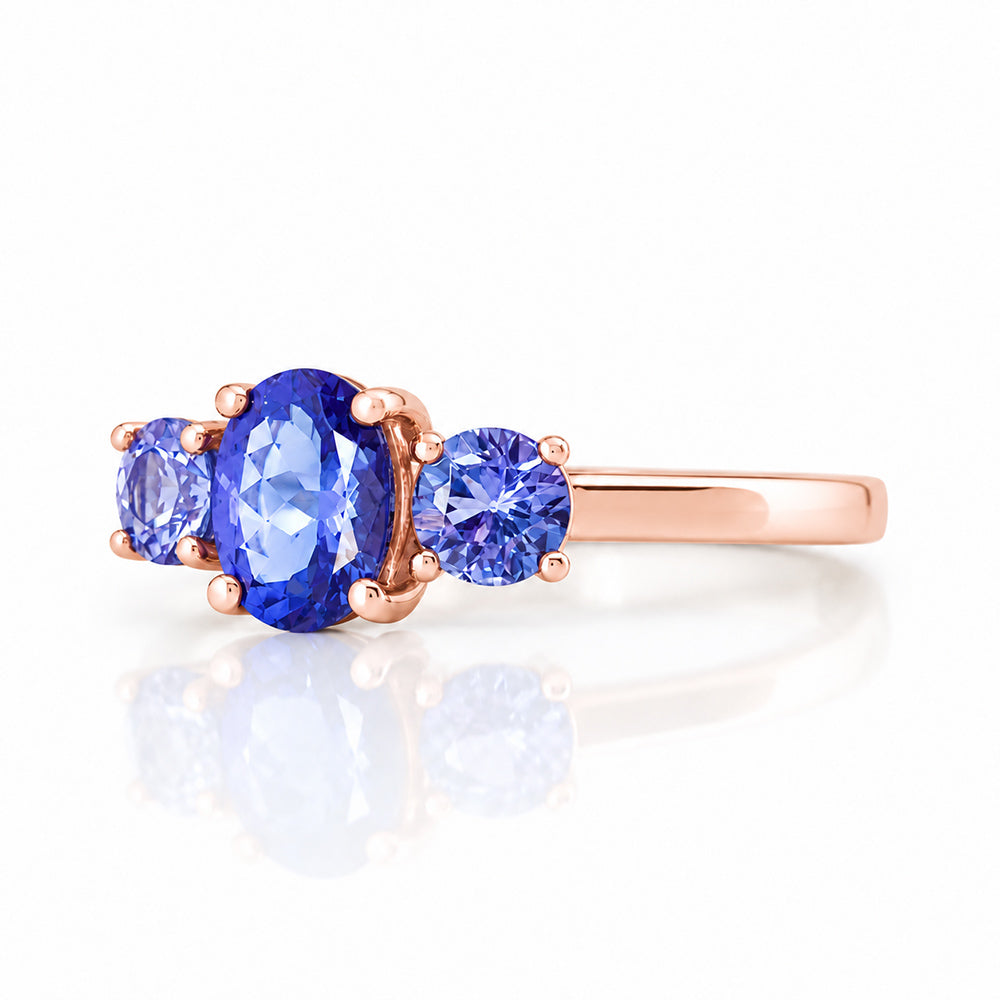 Lucy, a Tanzanite Trilogy Ring - Victoria's Jewellery